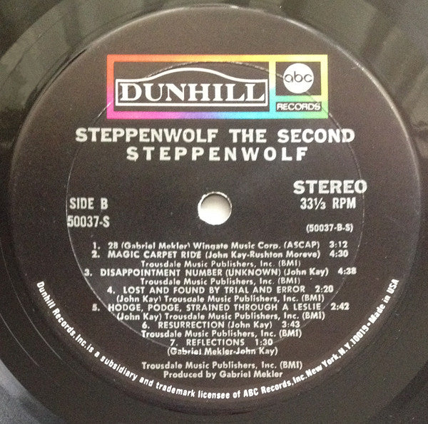 Steppenwolf : The Second (LP, Album, Mon)