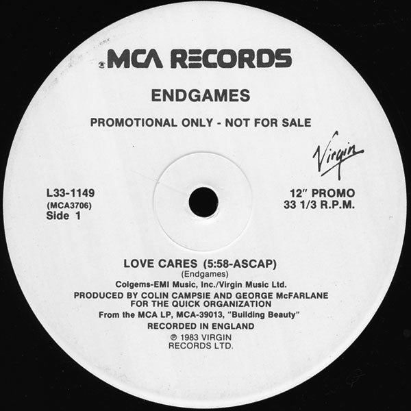 Endgames : Love Cares (12", Single, Promo)