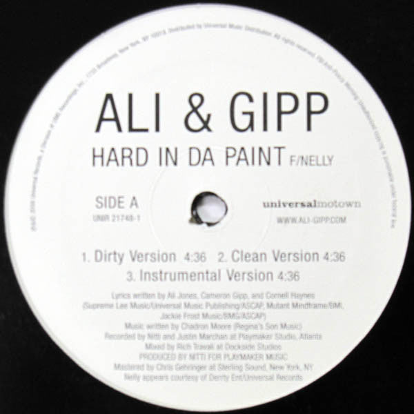 Ali & Gipp : Hard In Da Paint (12")