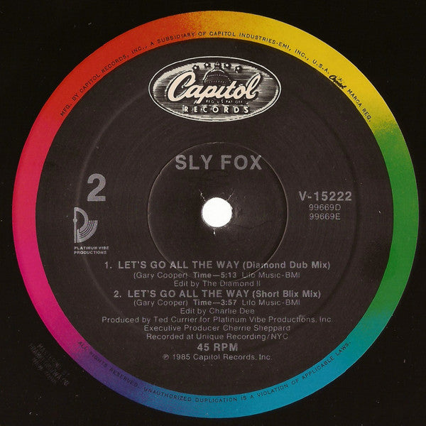 Sly Fox : Let's Go All The Way (Remix) (12", All)