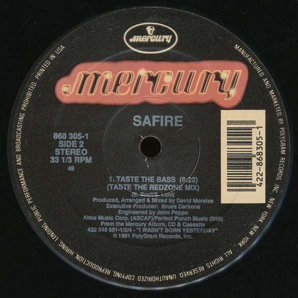Safire : Taste The Bass (12")