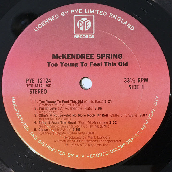 McKendree Spring : Too Young To Feel This Old (LP, Album)