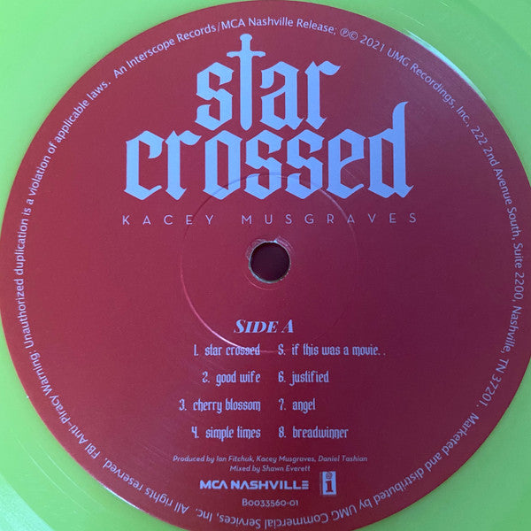 Kacey Musgraves : Star-Crossed (LP, Album, Yel)