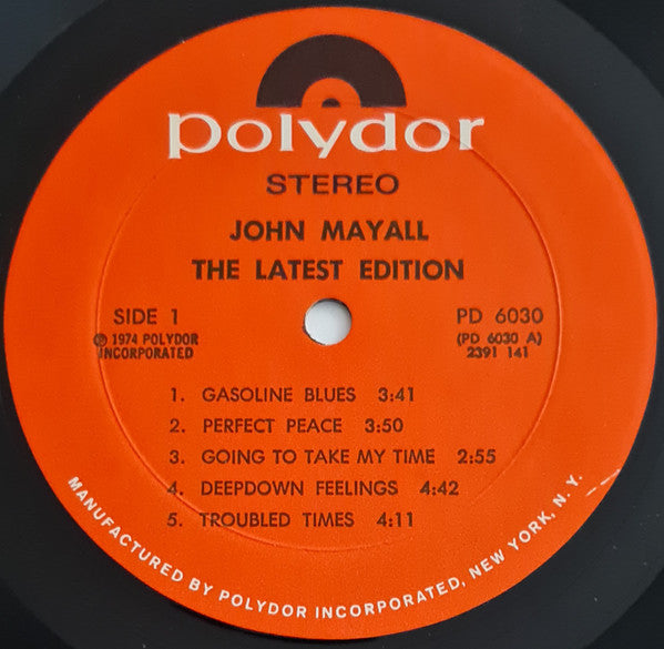 John Mayall : The Latest Edition (LP, Album, Gat)