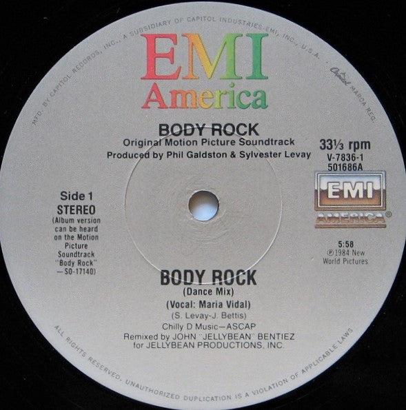 Maria Vidal : Body Rock (12", Single, Jac)