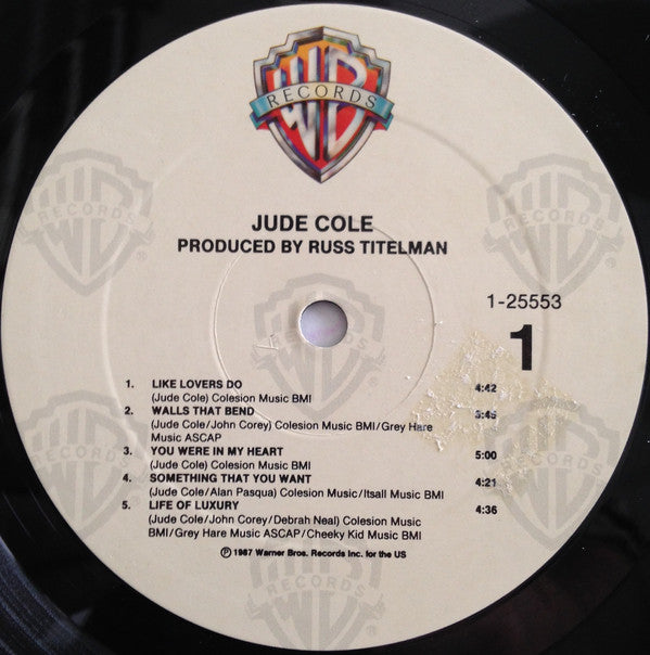 Jude Cole : Jude Cole (LP, Album)