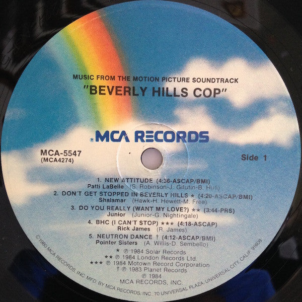 Various : Music From The Motion Picture Soundtrack - Beverly Hills Cop (LP, Comp, Pin)