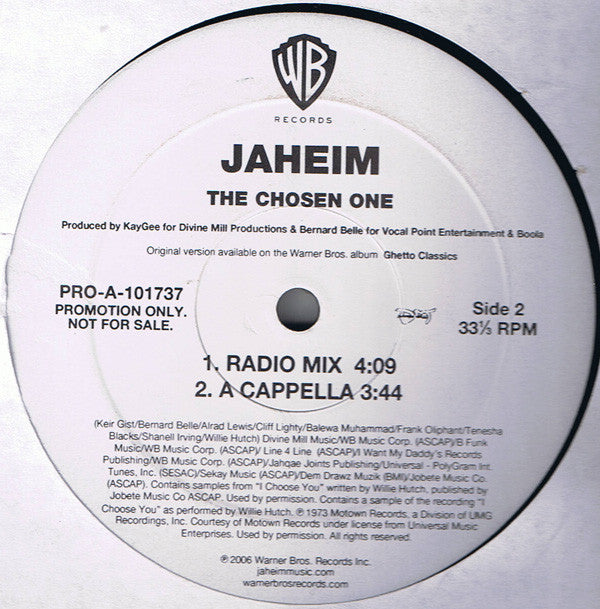 Jaheim : The Chosen One (12", Single, Promo)