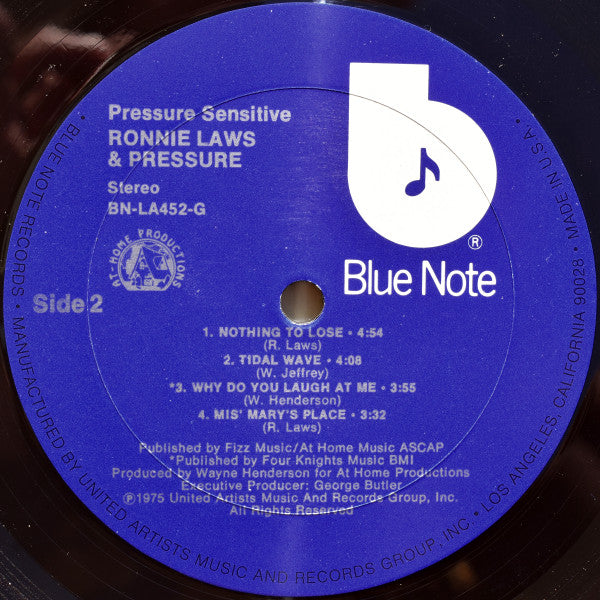 Ronnie Laws & Pressure (19) : Pressure Sensitive (LP, Album, Res)