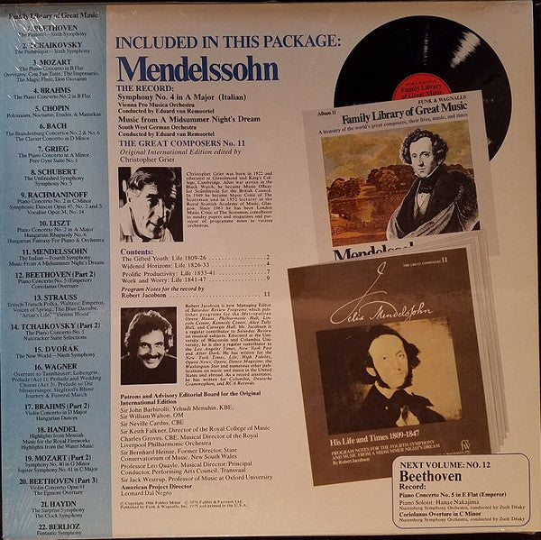 Mendelssohn* : The Italian - Fourth Symphony / Music From A Midsummer Night's Dream (LP, Album)