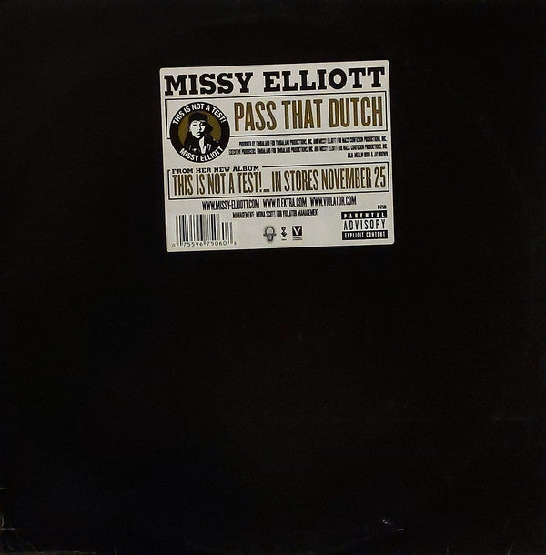 Missy Elliott : Pass That Dutch (12")