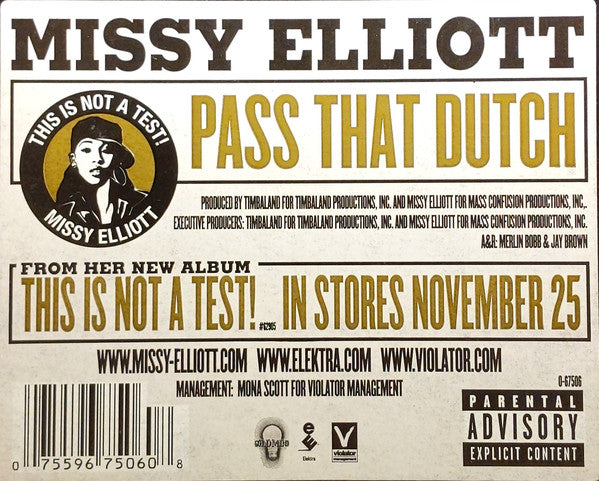 Missy Elliott : Pass That Dutch (12")