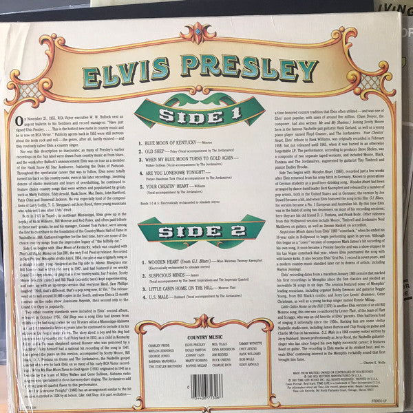 Elvis Presley : Country Music (LP, Comp)