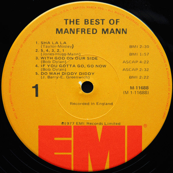 Manfred Mann : The Best Of Manfred Mann (LP, Comp)