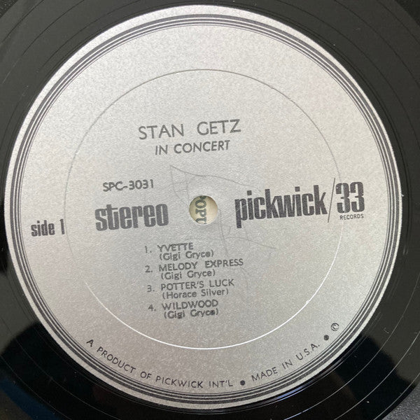 Stan Getz : Stan Getz In Concert (LP, Album)