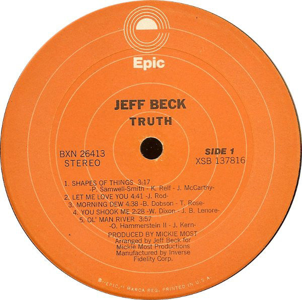 Jeff Beck : Truth (LP, Album, RE, Ter)
