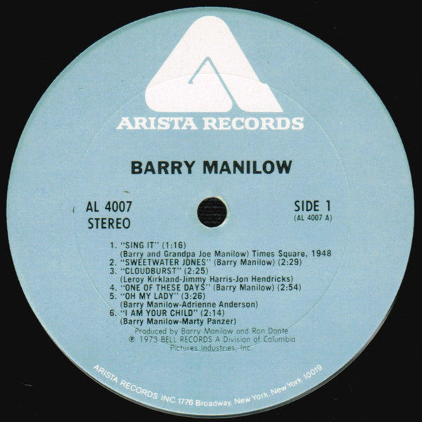 Barry Manilow : Barry Manilow I (LP, Album, RE, Ter)