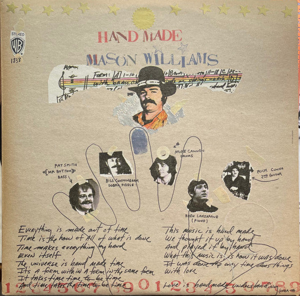 Mason Williams : Hand Made (LP, Album, Pit)