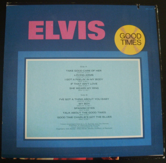 Elvis Presley : Good Times (LP, Album, Ind)