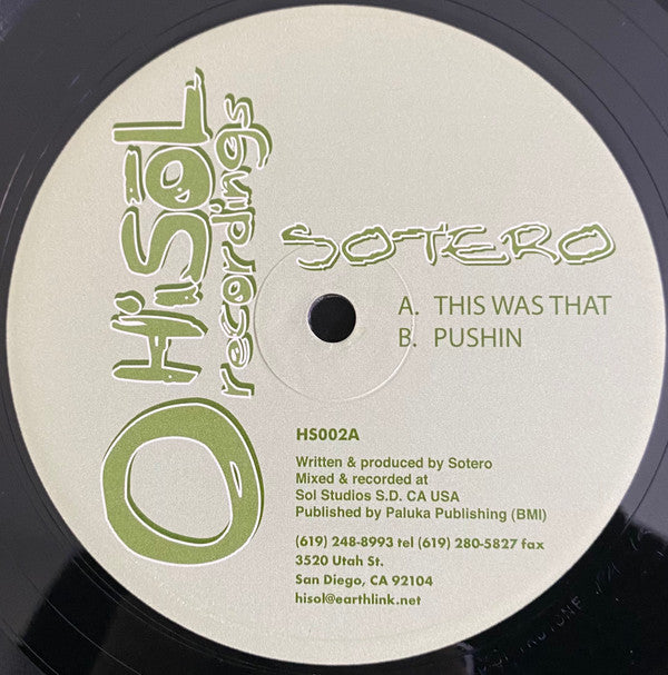 Sotero : This Was That (12")