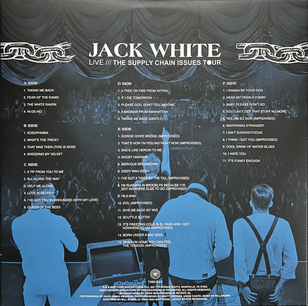 Jack White (2) : Live /// The Supply Chain Issues Tour (LP, Comp, Blu + LP, Whi + LP, Comp + 7", Single, B)