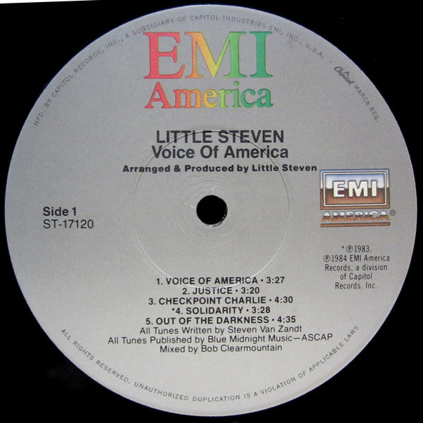 Little Steven : Voice Of America (LP, Album, Jac)