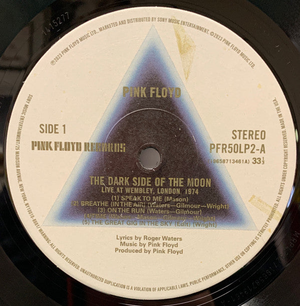 Pink Floyd : The Dark Side Of The Moon (Live At Wembley 1974) (LP, Album, 180)