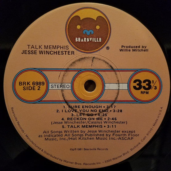 Jesse Winchester : Talk Memphis (LP, Album, LA )