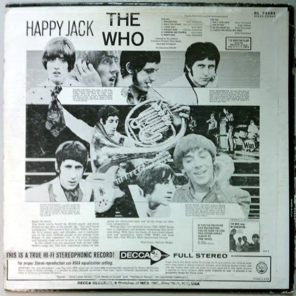 The Who : Happy Jack (LP, Album, Pin)