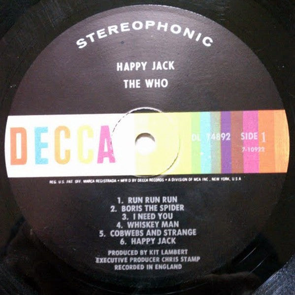 The Who : Happy Jack (LP, Album, Pin)