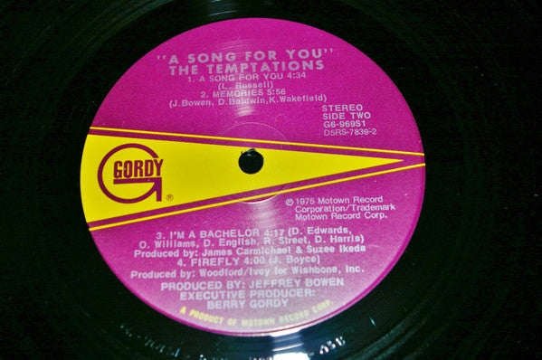 The Temptations : A Song For You (LP, Album, Hol)