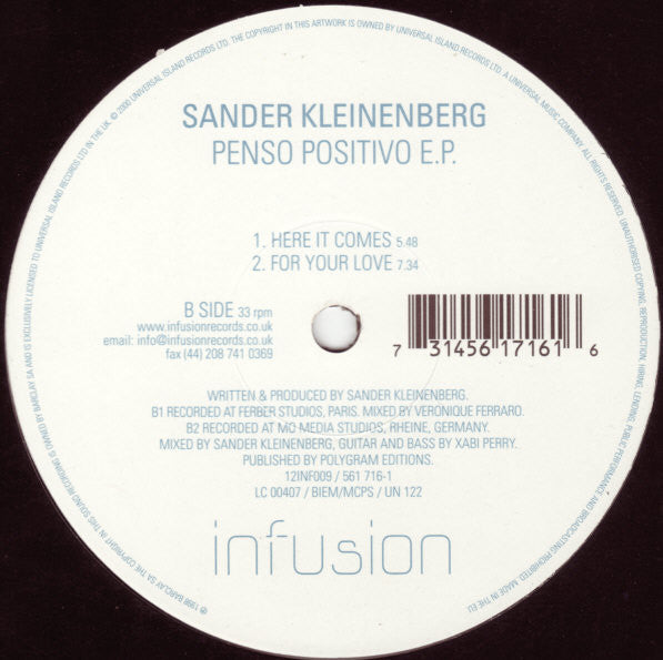 Sander Kleinenberg : Penso Positivo E.P. (12", EP)
