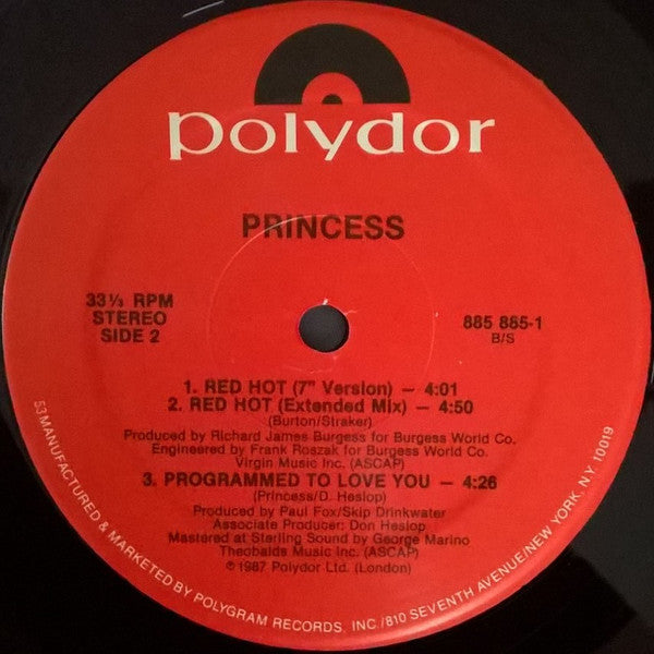 Princess : Red Hot! (12", Single)