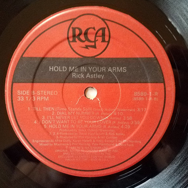 Rick Astley : Hold Me In Your Arms (LP, Album, SRC)