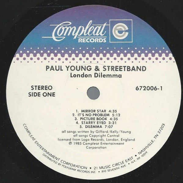 Paul Young And Streetband : London Dilemma A Compleat Collection (2xLP, Comp)