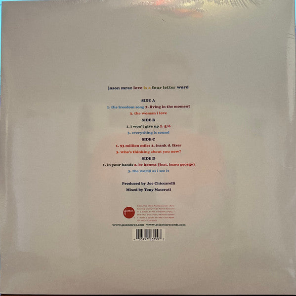 Jason Mraz : Love Is A Four Letter Word (LP, Album, Ltd, RE, Cle)