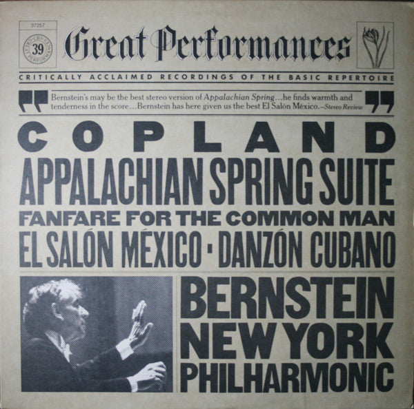 Aaron Copland, Leonard Bernstein : Appalachian Spring Suite / Fanfare For The Common Man / El Salón México / Danzón Cubano (LP, Comp)