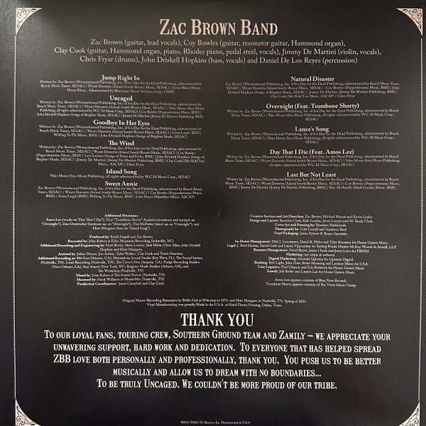 Zac Brown Band : Uncaged (LP, Ltd, RE, Mil)