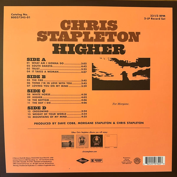 Chris Stapleton : Higher (2xLP, Album)