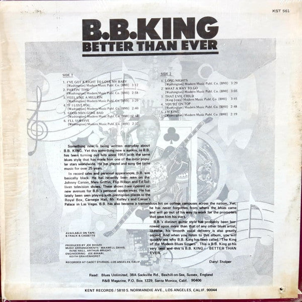 B.B. King : Better Than Ever (LP, Album)
