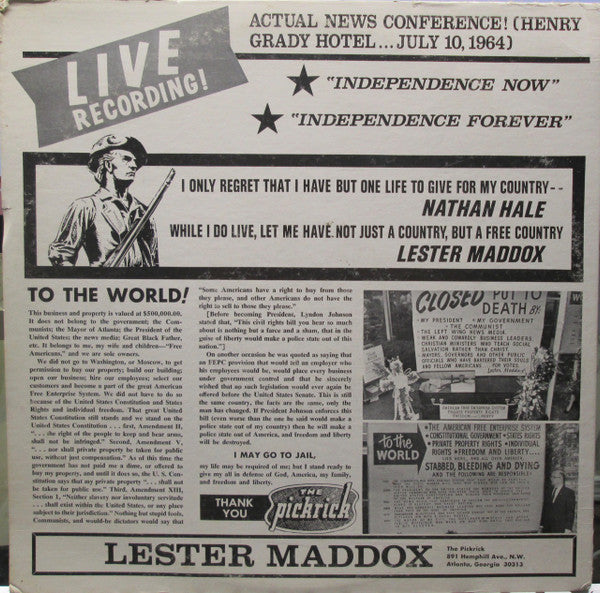 Lester Maddox (2) : If I Go To Jail (LP, Album)