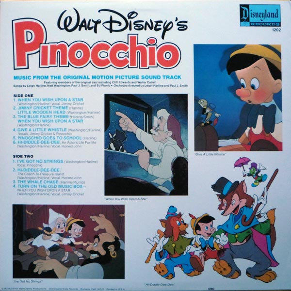 Unknown Artist : Walt Disney's Pinocchio (LP, Club)