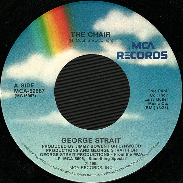 George Strait : The Chair (7", Single, Pin)