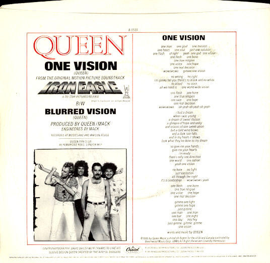 Queen : One Vision (7", Single)