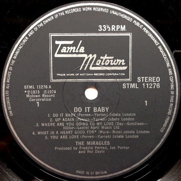 The Miracles : Do It Baby (LP, Album)