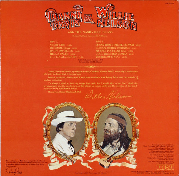 Danny Davis (4) & Willie Nelson With The Nashville Brass* : Danny Davis & Willie Nelson With The Nashville Brass (LP, Album, Ind)