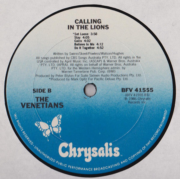 Venetians* : Calling In The Lions (LP, Album)
