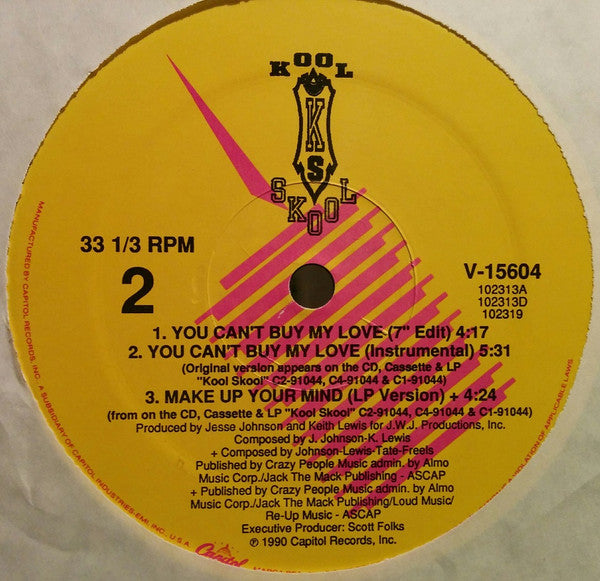 Kool Skool : You Can't Buy My Love (12", Single)