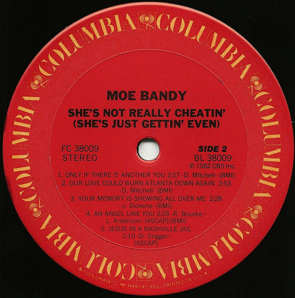 Moe Bandy : She's Not Really Cheatin' (She's Just Gettin' Even) (LP, Album)