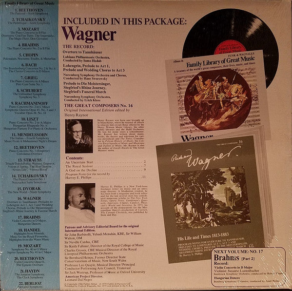 Richard Wagner : Overture To Tannhäuser; Lohengrin, Prelude To Act 1, Prelude To Act 3 And Wedding Chorus; Prelude To Die Meistersinger; Siegfried's Rhine Journey, Siegfried's Funeral March (LP)